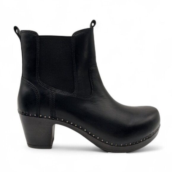 Dansko Shayna Women's Size 40 US 9.5 Black Leather Comfy Chelsea Ankle Boots - Picture 4 of 13